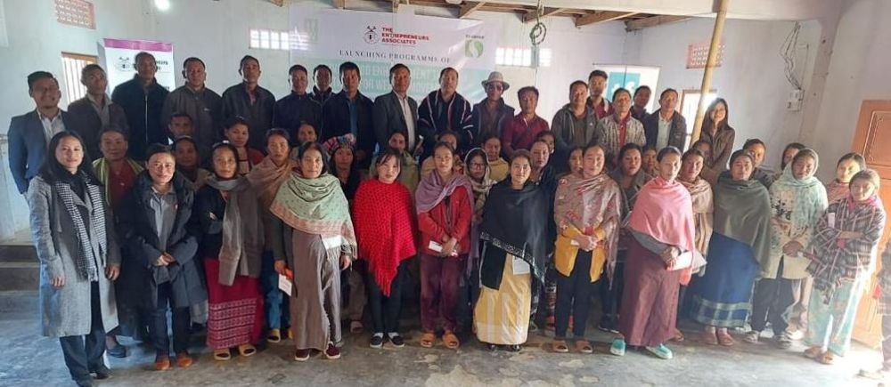 tEA officials and others with participants at the launching programme at Pholami on December 8.